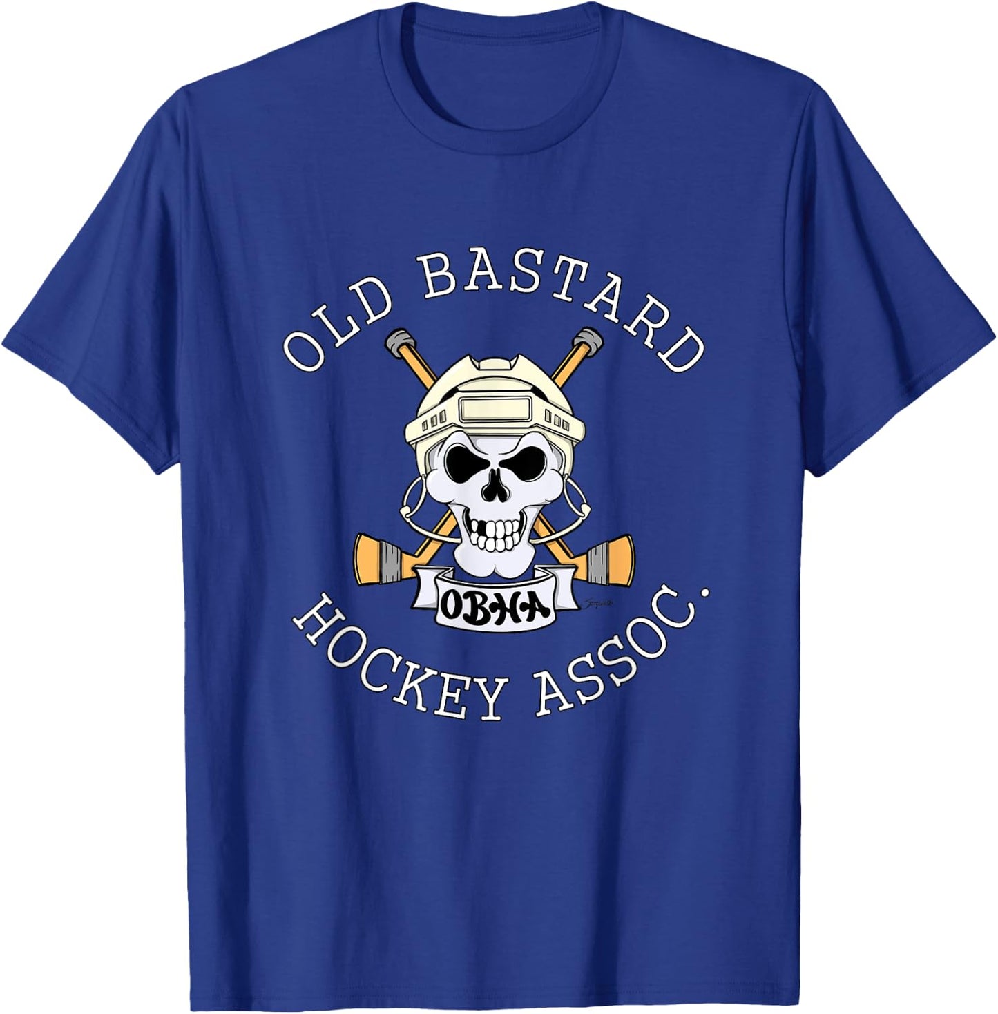 Funny OLD BASTARD HOCKEY ASSOCIATION old man beer league T-Shirt - T-Shirt | Royal