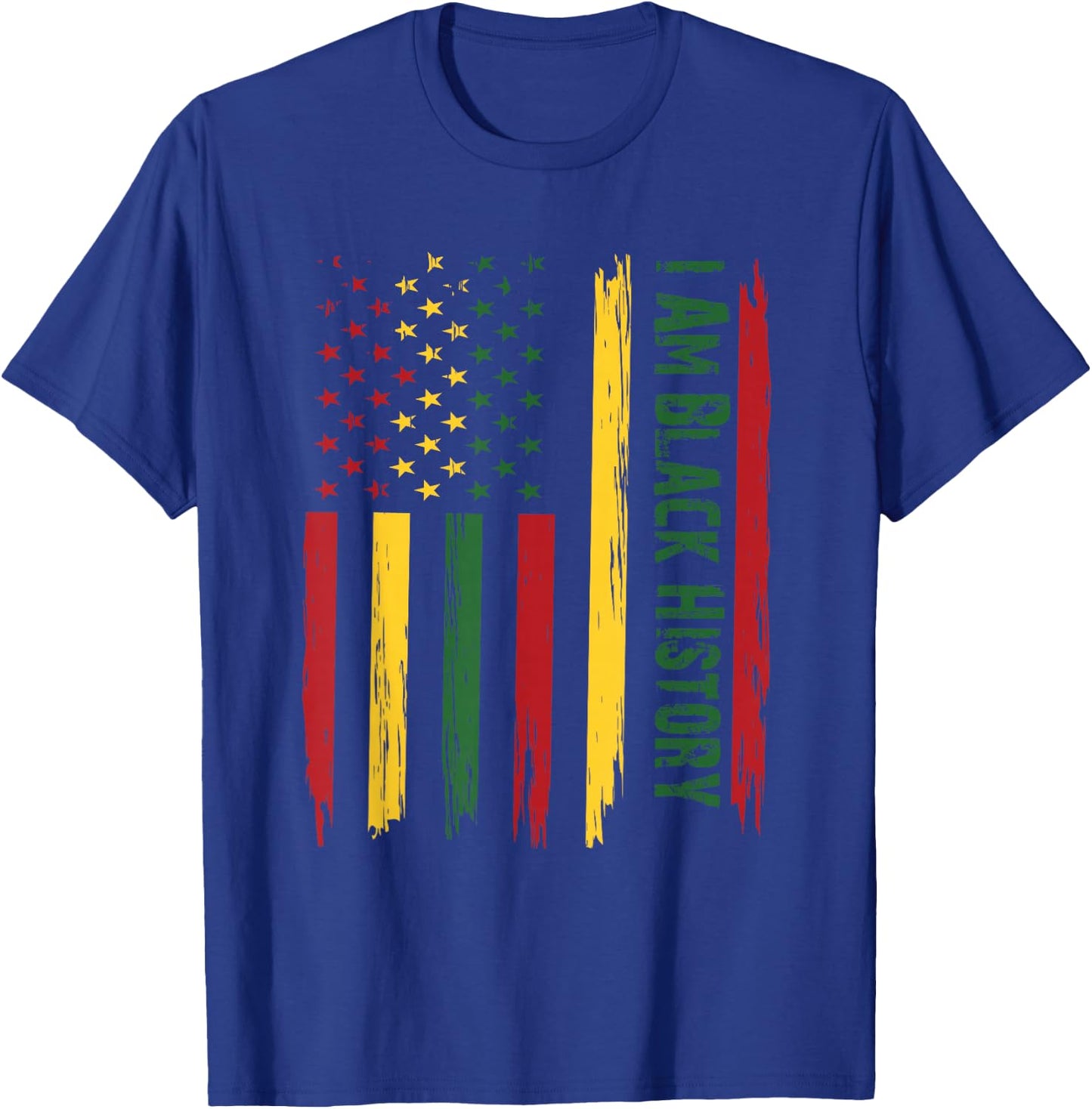 I AM Black History Month African American Flag USA T-Shirt - T-Shirt | Royal