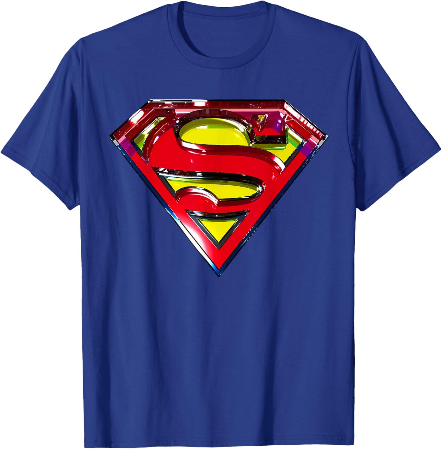 DC Superman Logo Glass T-Shirt - T-Shirt | Royal