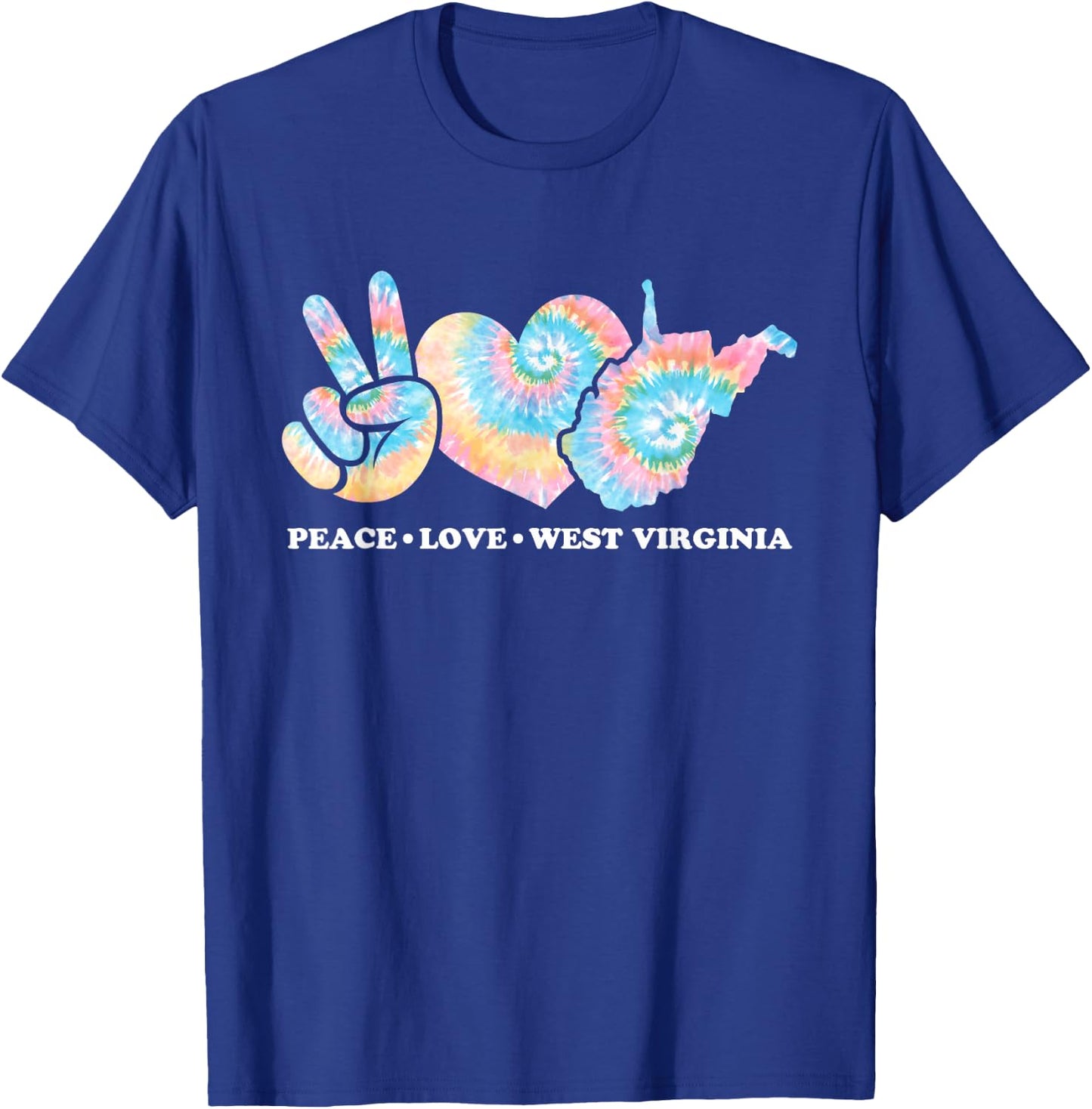 Peace Love West Virginia T-Shirt - T-Shirt | Royal