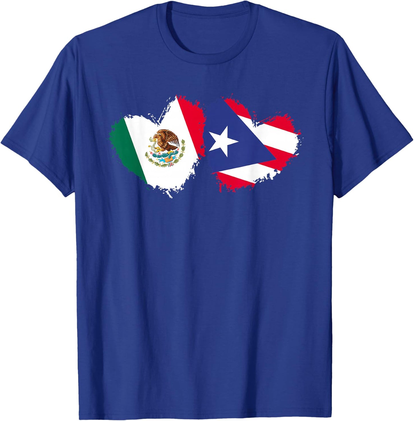 Mexirican Puerto Rico Flag Mexican Puerto Rican Love Heart T-Shirt - T-Shirt | Royal