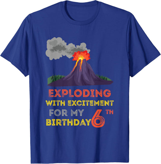 Volcanologist Geologist Volcano Lover 6th Volcano Birthday T-Shirt - T-Shirt | Royal
