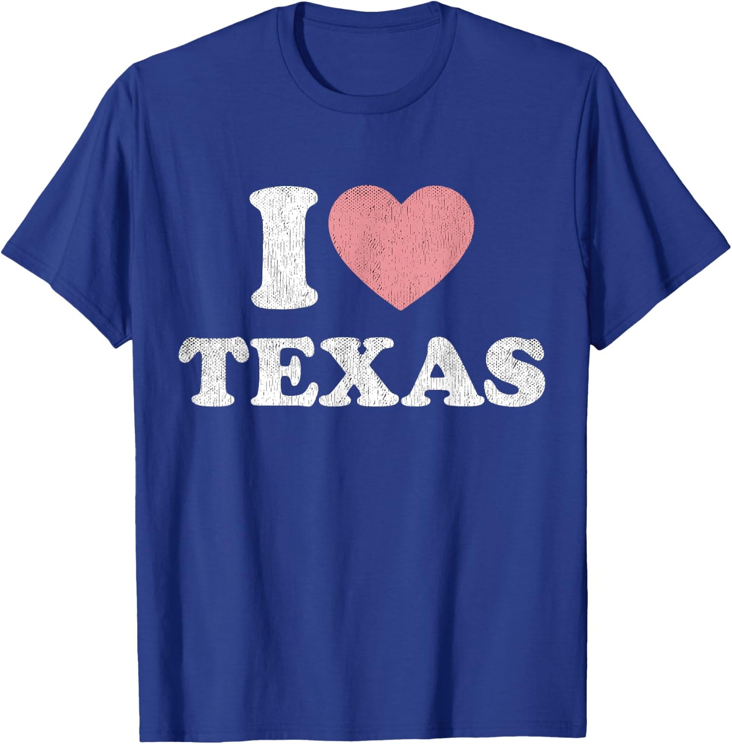I Love Texas Women Pink Heart TX Girls Souvenir T-Shirt - T-Shirt | Royal