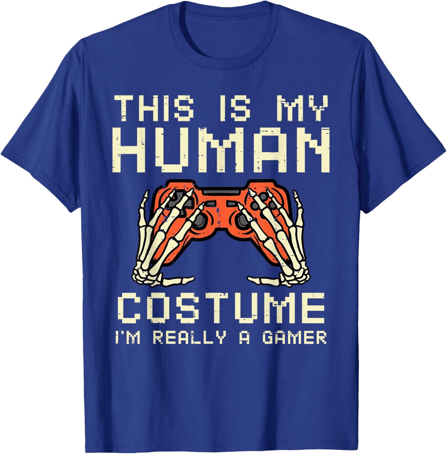 Halloween Human Costume Im A Gamer Costume Men Boys Kids T-Shirt - T-Shirt | Royal