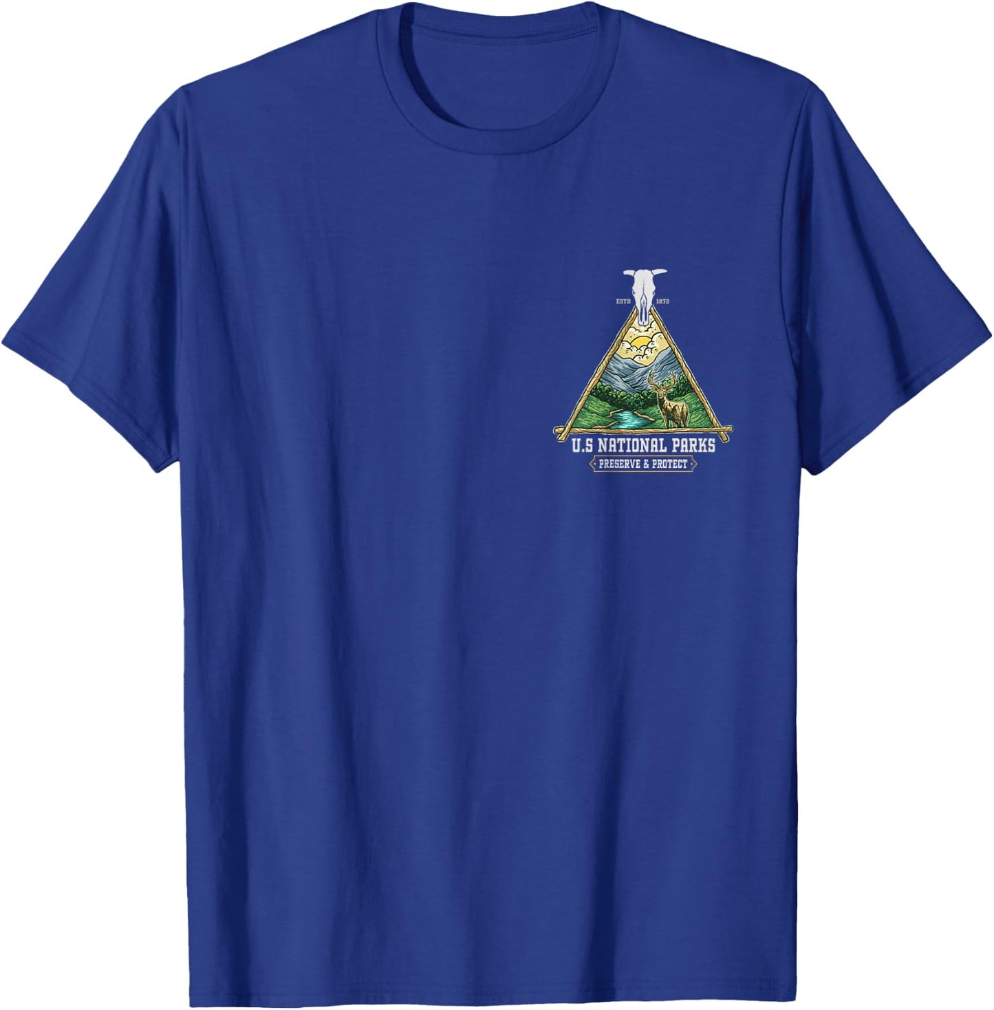 Retro US national parks preserve and protect - outdoors T-Shirt - T-Shirt | Royal