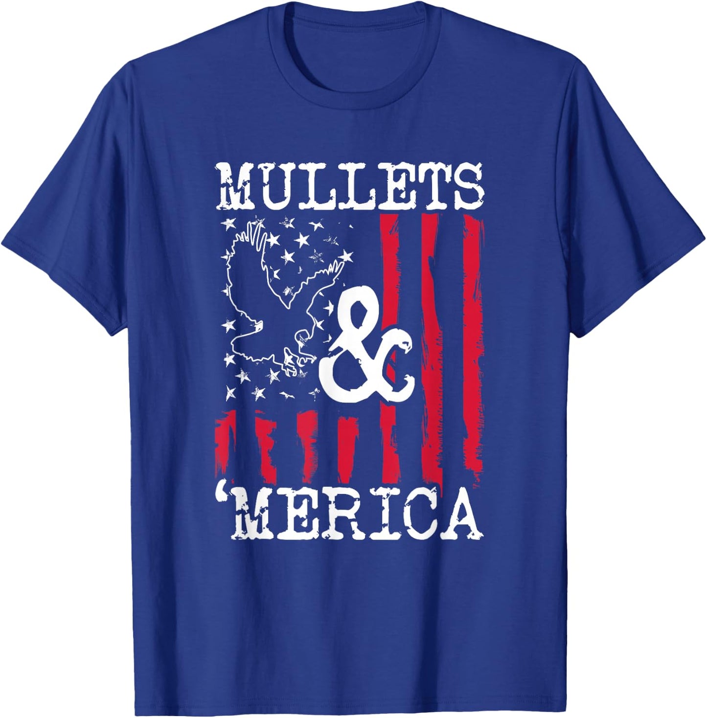Mullet T Shirt Mullets and Merica Shirt Men Gift T-Shirt - T-Shirt | Royal