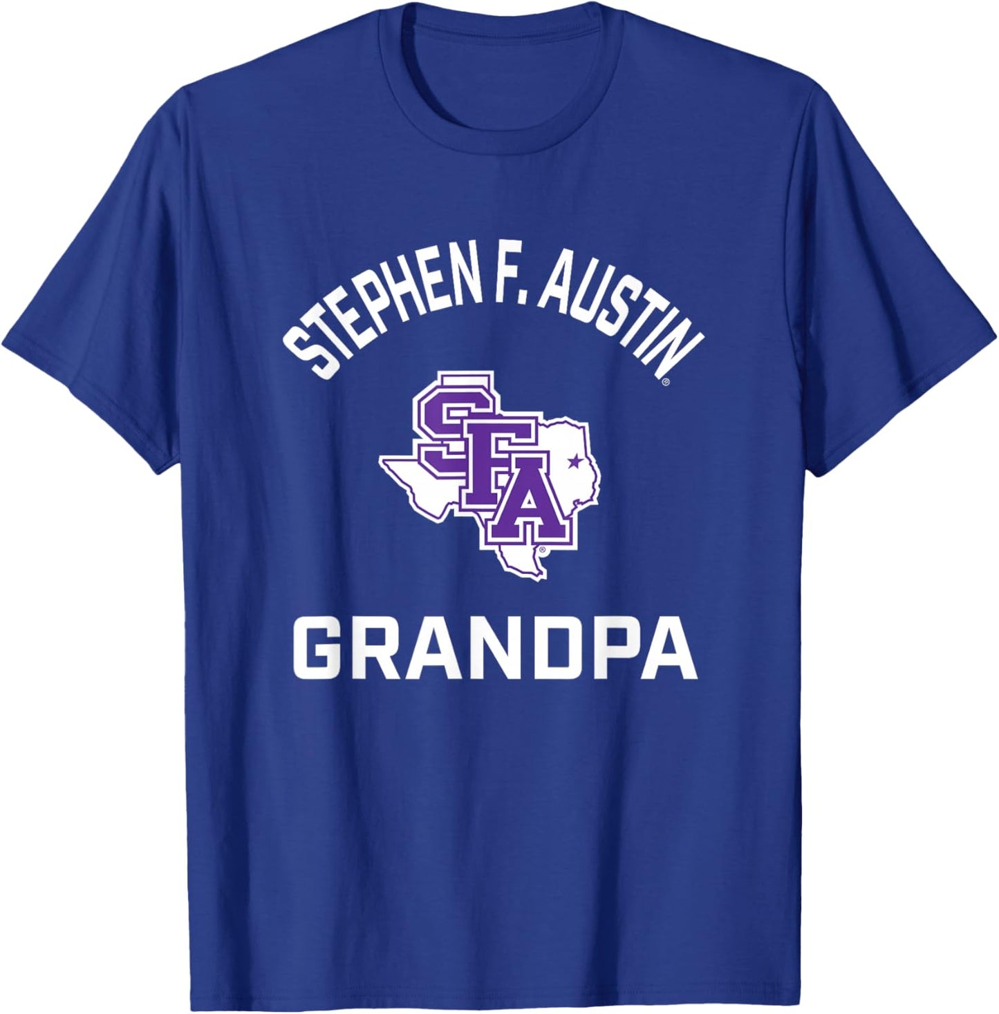 Stephen F. Austin State Lumberjacks Arched Grandpa T-Shirt - T-Shirt | Royal