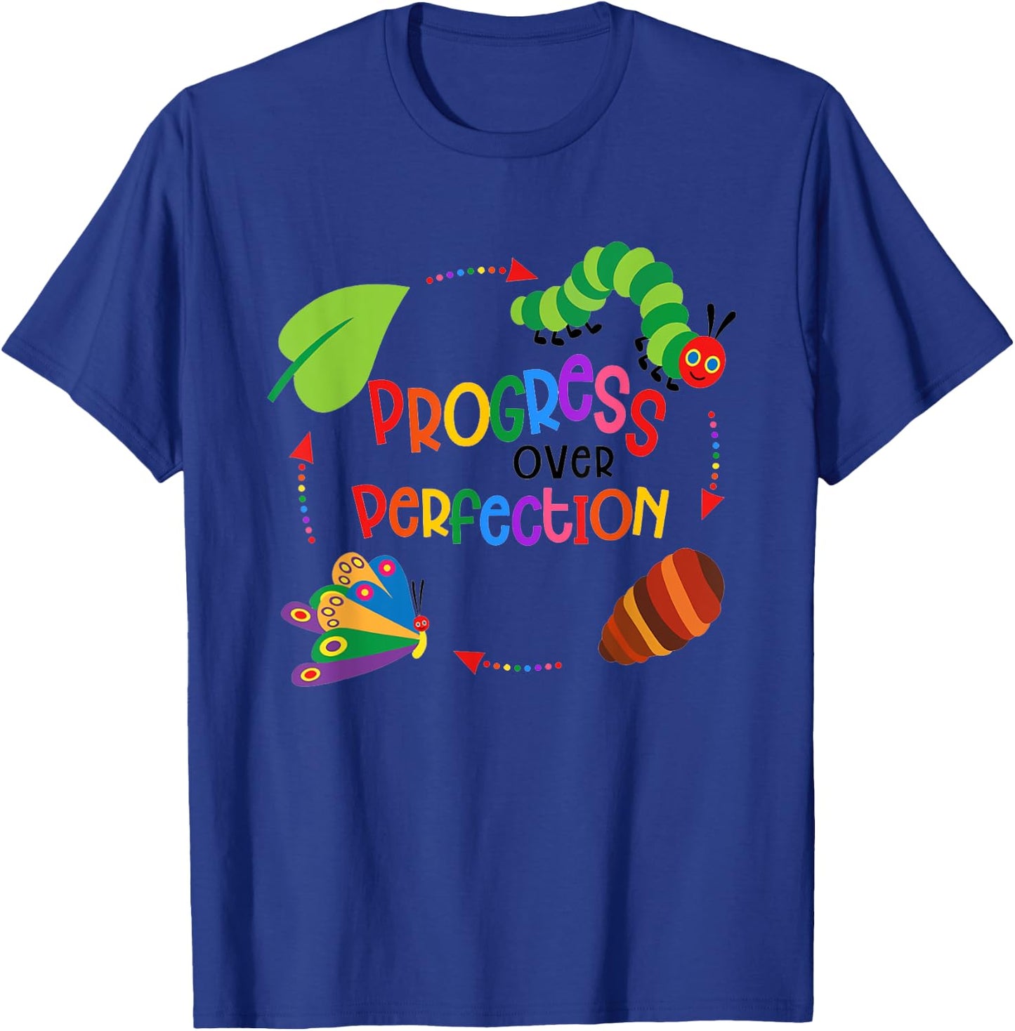 Progress Over Perfection SPED Teacher Paraprofessional Women Girls Kids T-Shirt - T-Shirt | Royal