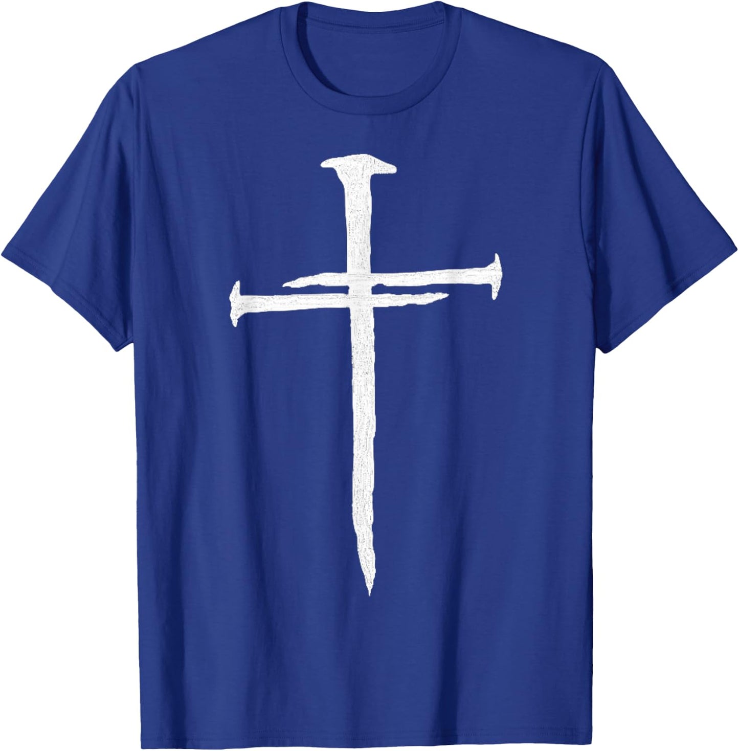 Christian Jesus Nail Cross T-Shirt - T-Shirt | Royal