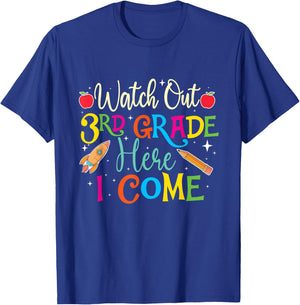 Watch Out 3rd Grade Here I Come - Teacher Student School Women Kids T-Shirt - T-Shirt | Royal
