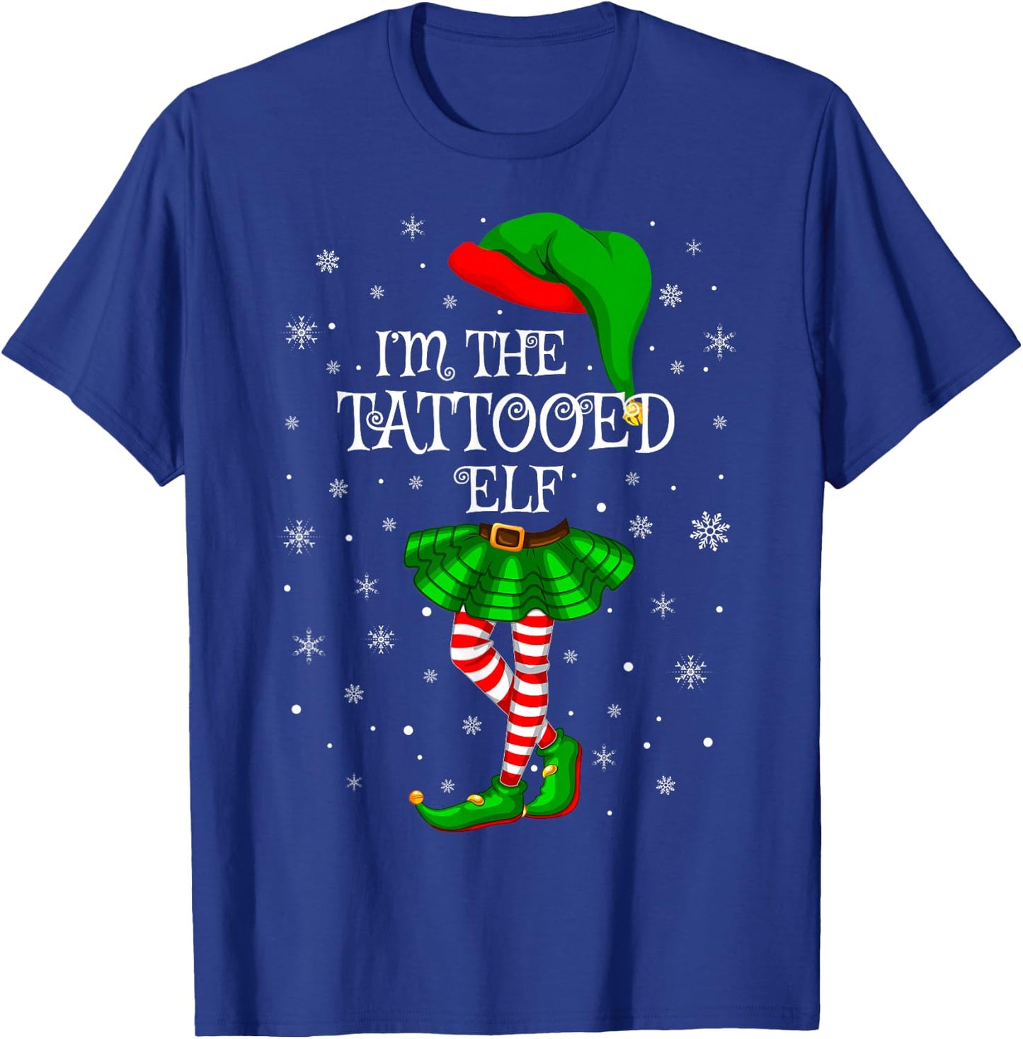 Tattooed Elf Christmas Matching Family Women Girls Elf T-Shirt - T-Shirt | Royal