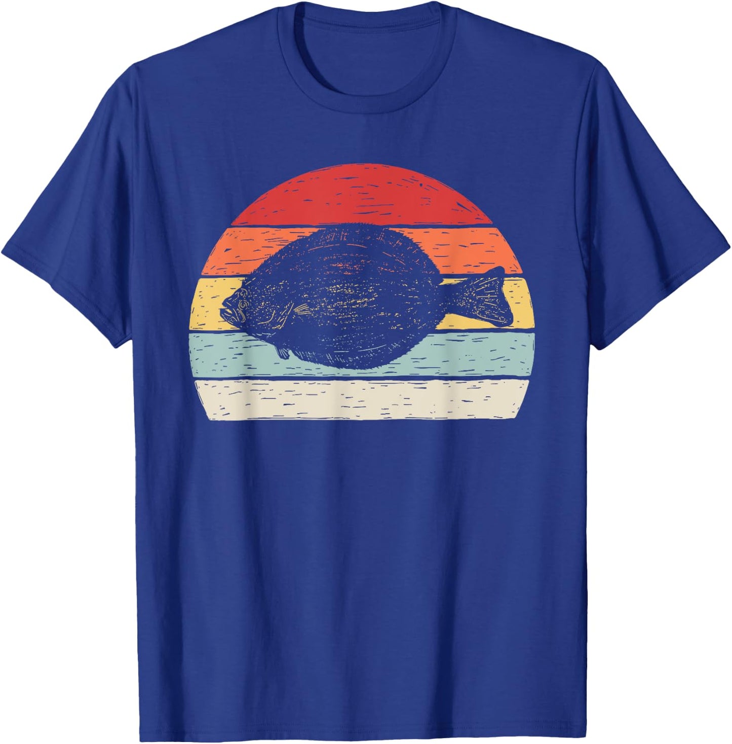 Vintage Retro Flounder Fish T-Shirt - T-Shirt | Royal
