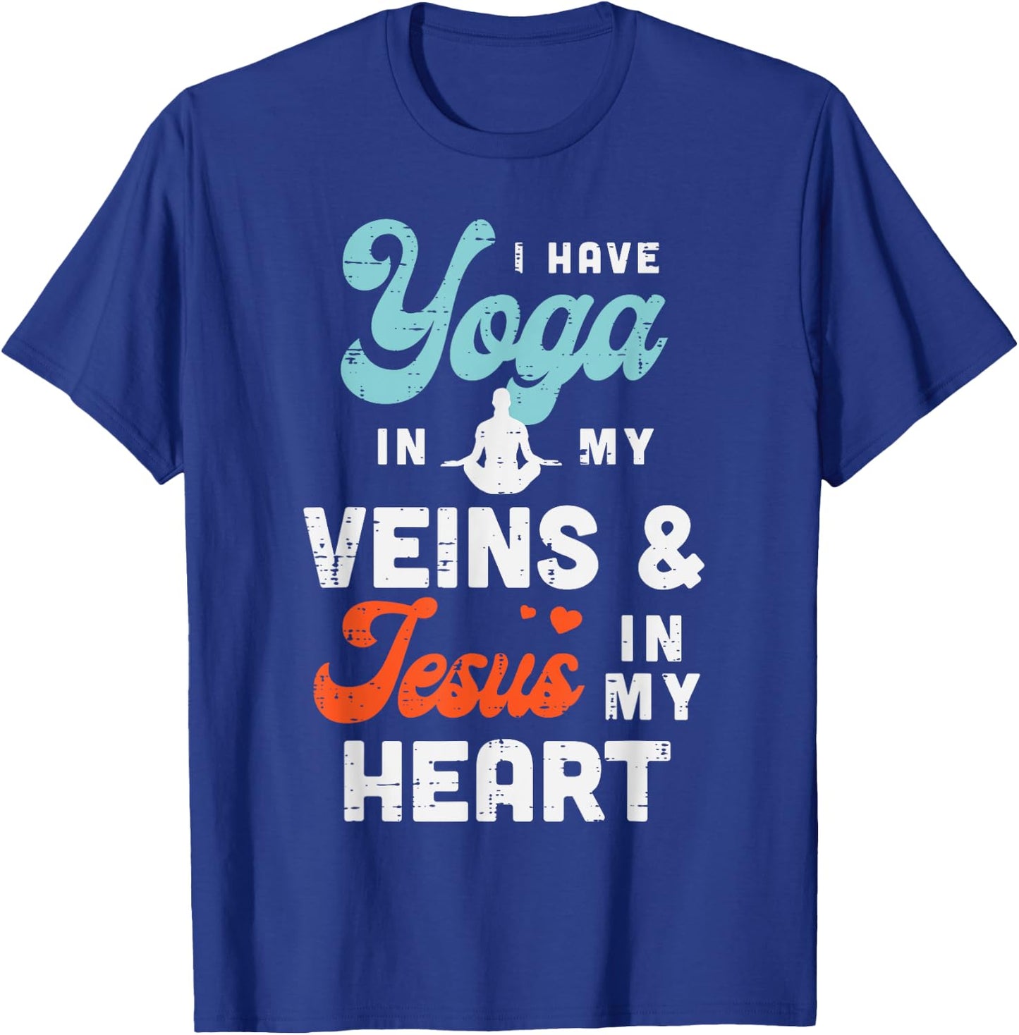 Yoga Veins Jesus Heart Asana Yogi God Jesus Christian Gift T-Shirt - T-Shirt | Royal