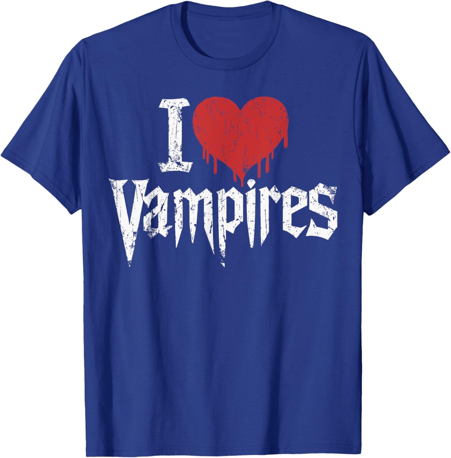 I Love Vampires I Red Heart Vampires Grunge Halloween Horror T-Shirt - T-Shirt | Royal