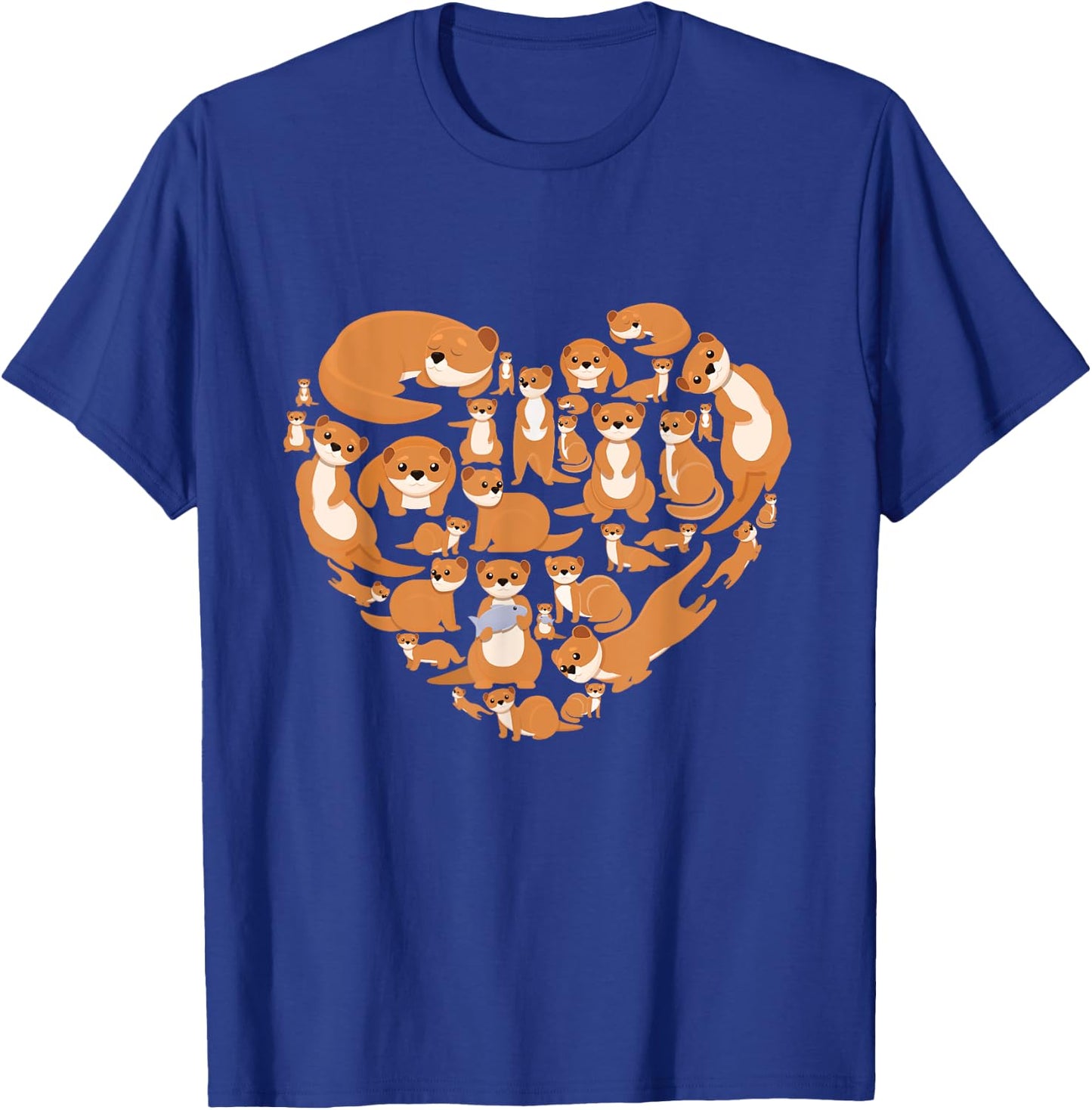 Sea Otter Giant Otter lover otters heart gift men women kids T-Shirt - T-Shirt | Royal