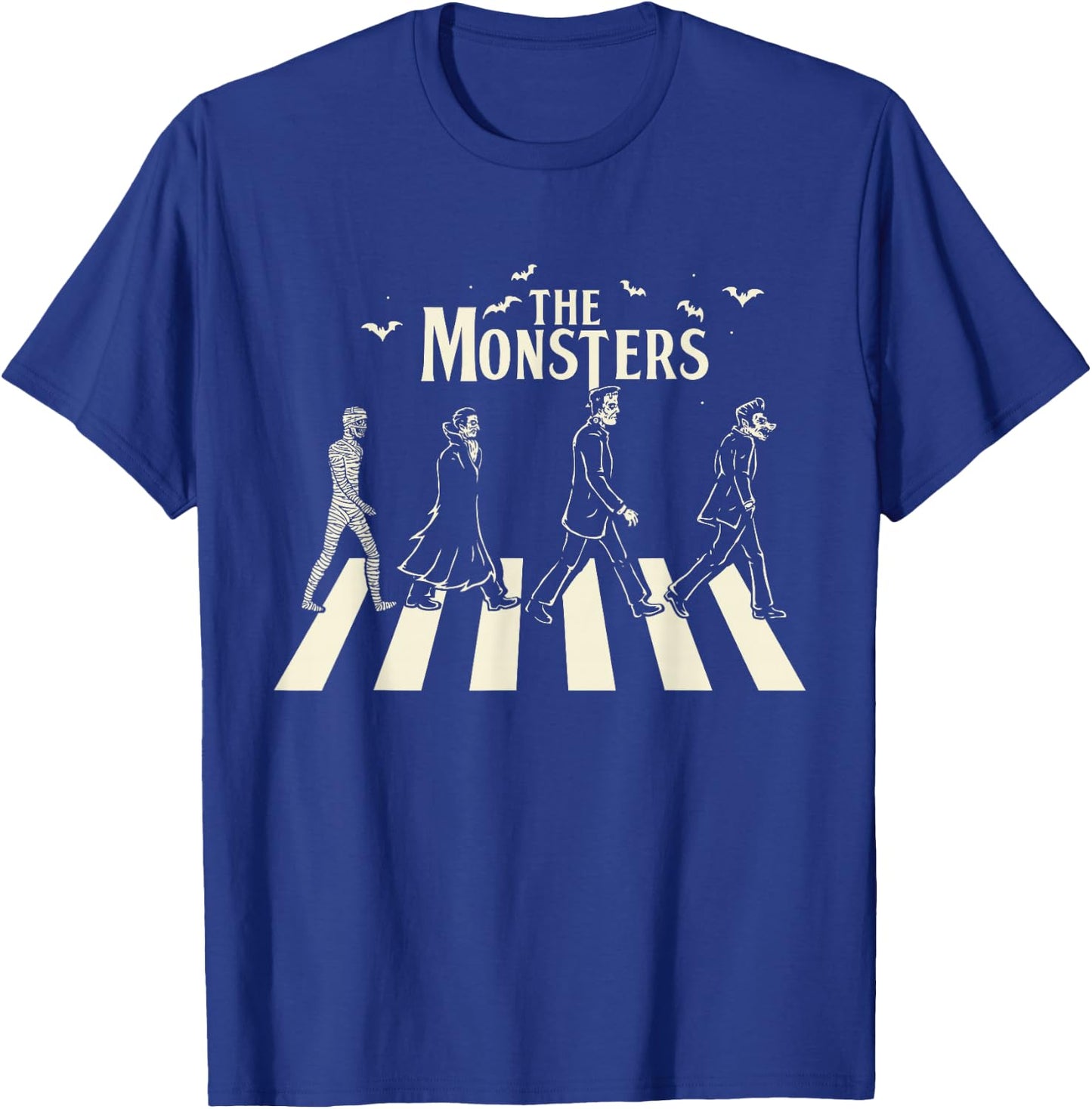 The Monsters - Funny Monsters Crossing the Road T-Shirt - T-Shirt | Royal