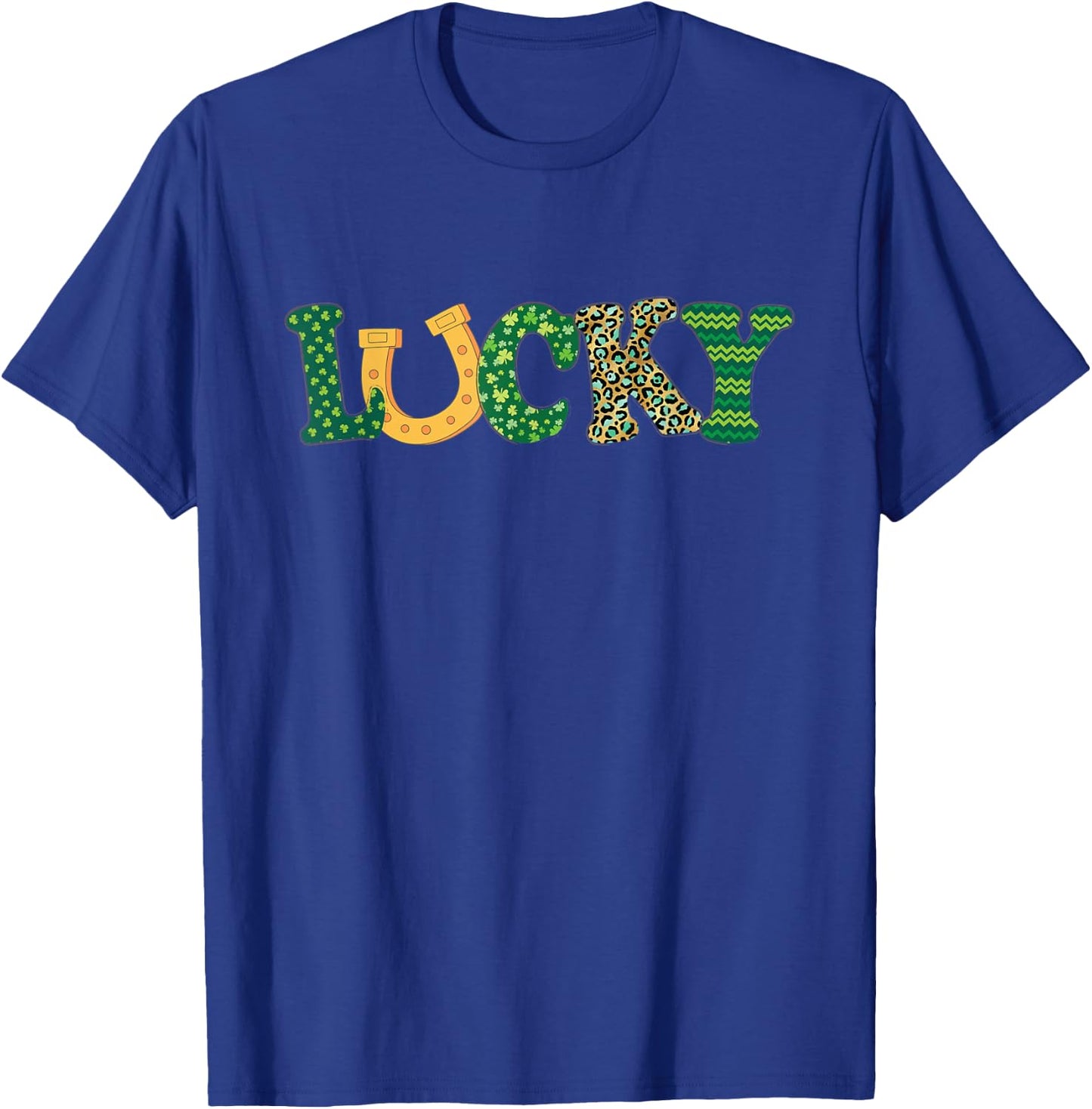 Lucky Horseshoe Women Kids Girls Cute St. Patrick's Day T-Shirt - T-Shirt | Royal