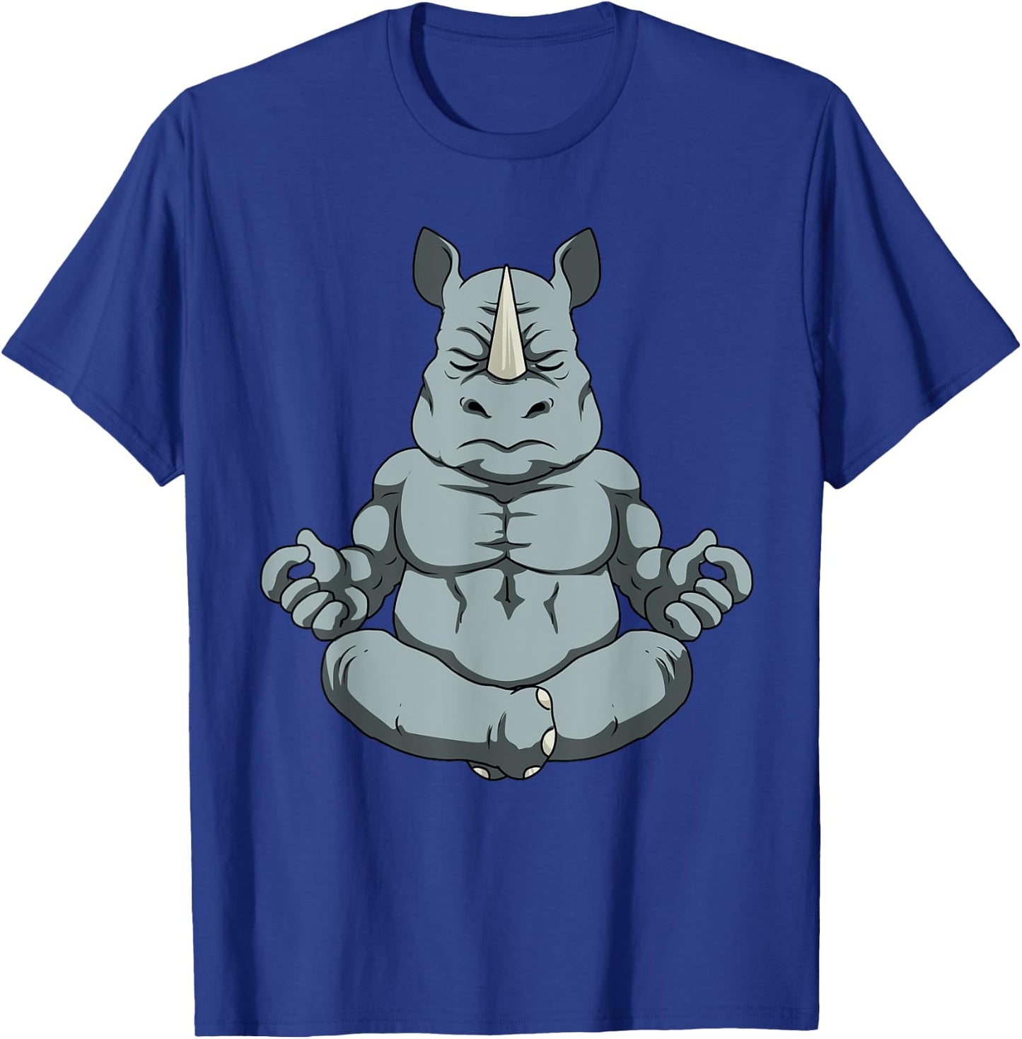 Meditation Shirt Men Rhinoceros Yoga Gift Men Namaste Rhino T-Shirt - T-Shirt | Royal