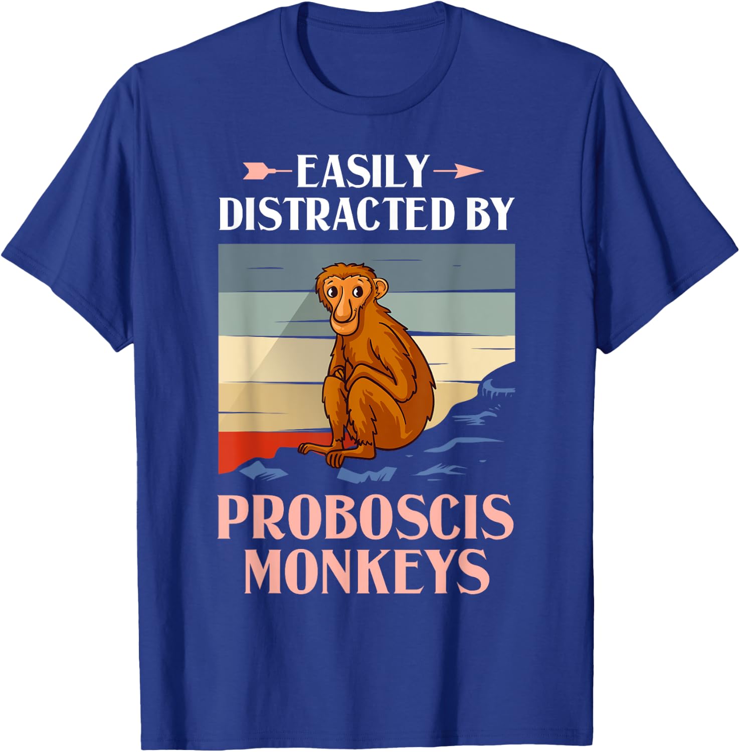 Proboscis Monkey Funny Long Nosed Monkeys T-Shirt - T-Shirt | Royal