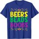 Beers Beads Boobs - Mardi Gras Celebration Carnival Costume T-Shirt - T-Shirt | Royal