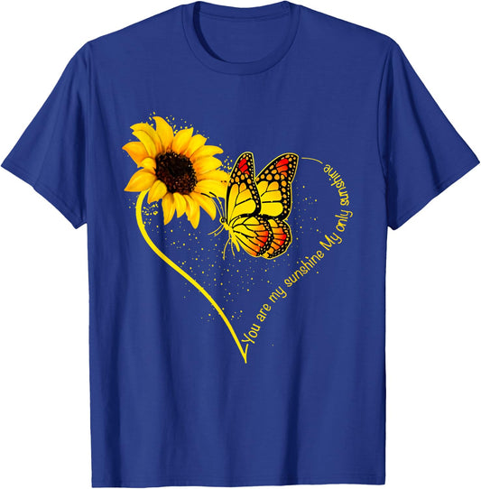 Butterfly You are My Sunshine My Only Sunshine Sunflower Small T-Shirt - T-Shirt | Royal