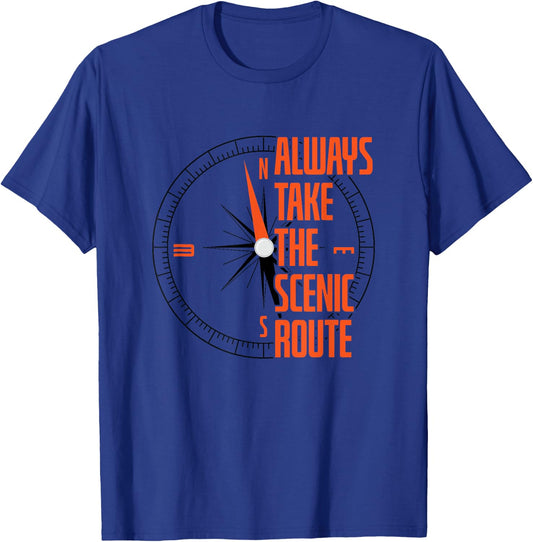 Always Take The Scenic Route Hiking T-Shirt - T-Shirt | Royal