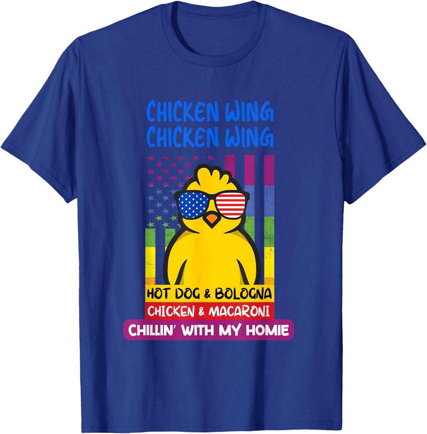 Cooked Chicken Wing Chicken Wing Hot Dog Bologna Macaroni Women Girls Kids T-Shirt - T-Shirt | Royal