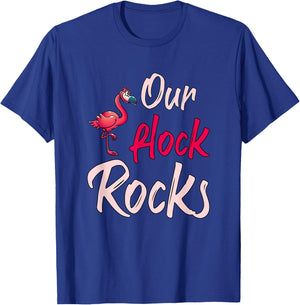 Our Flock Rocks Flamingo T-Shirt - T-Shirt | Royal