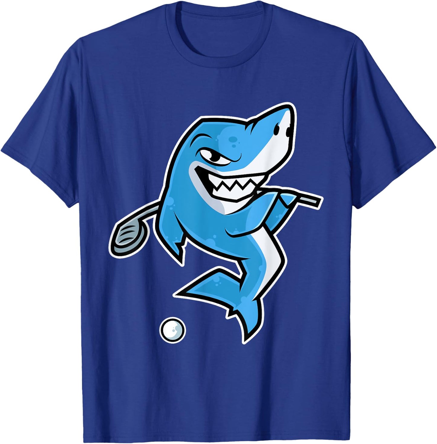 Shark Golf Player Golfer Golfing Funny Kids Boys T-Shirt - T-Shirt | Royal