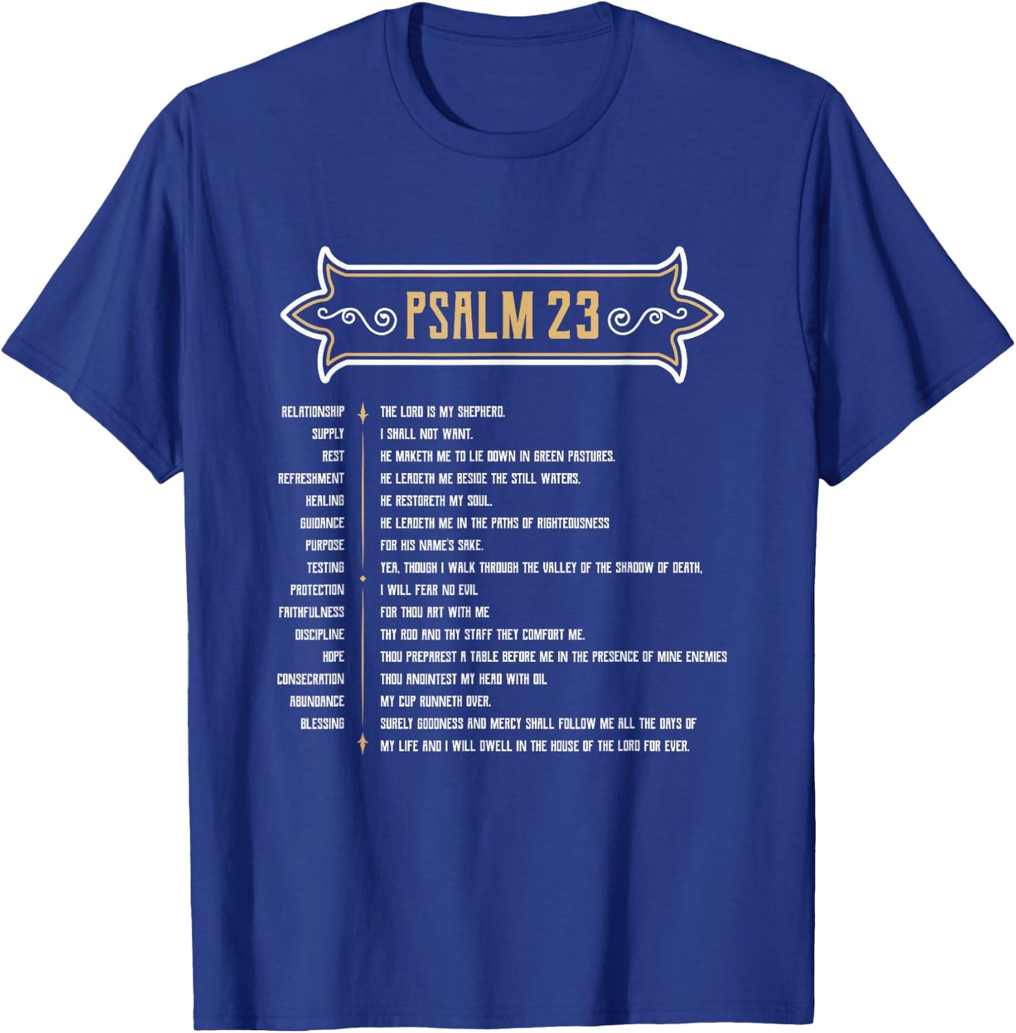 Psalm 23 LORD is my Shepherd T-Shirt - T-Shirt | Royal