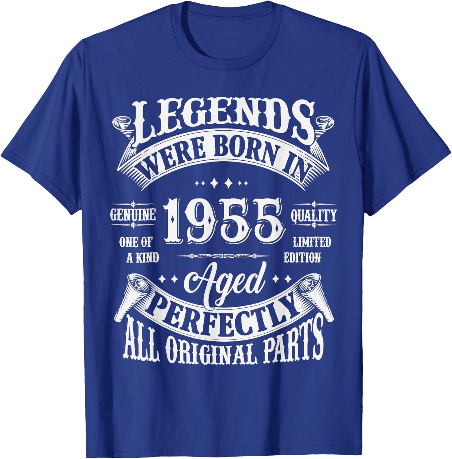 70th Birthday 70 Years Old Vintage Legends Born In 1955 T-Shirt - T-Shirt | Royal