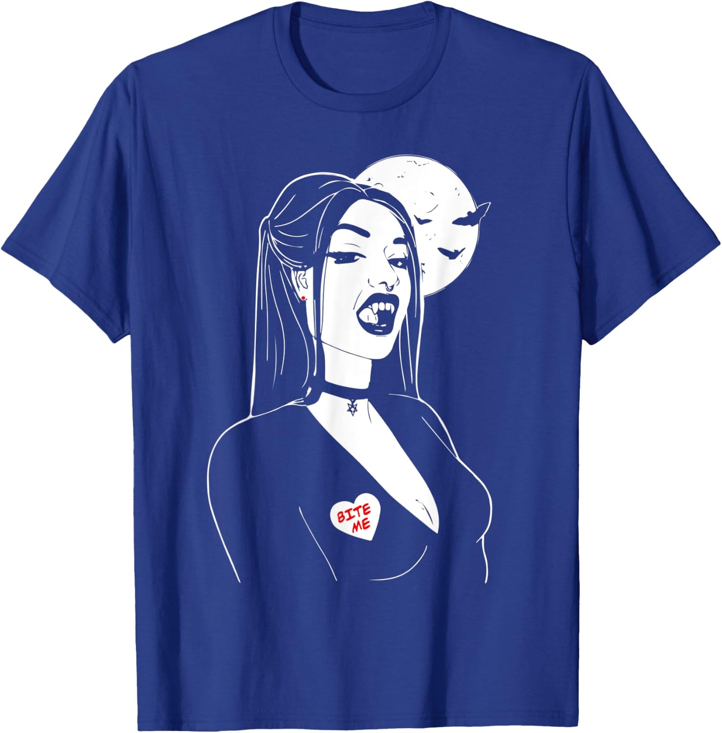 Vampire Girl Bite Me, Art Desing , Beauty Vamp T-Shirt - T-Shirt | Royal