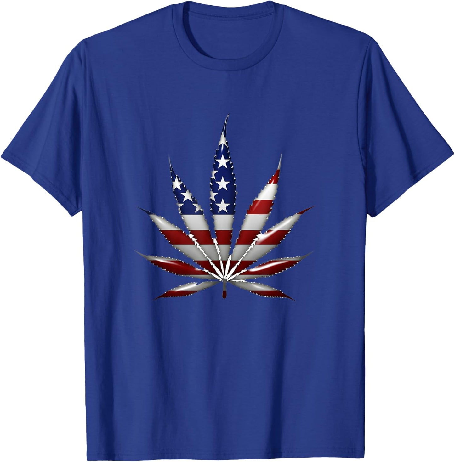 Marijuana Pot Leaf America USA American Flag Men T-Shirt - T-Shirt | Royal