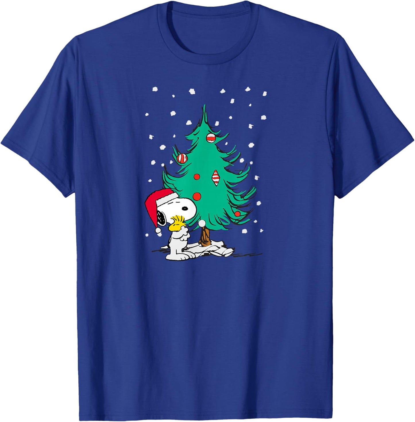 Peanuts Snoopy Holiday Christmas Tree T-Shirt - T-Shirt | Royal
