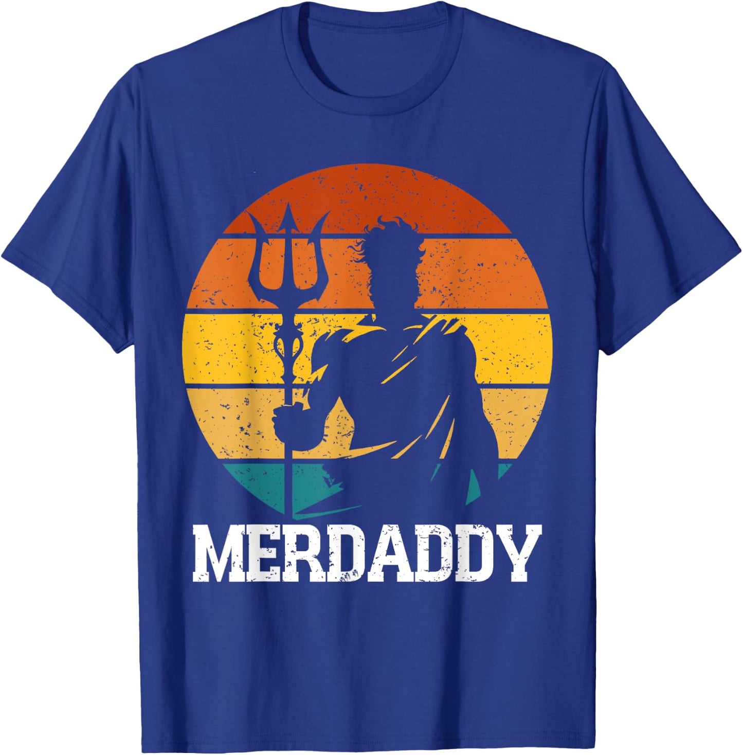 Retro Merdaddy Security Merman Mermaid Merdad Father's Day T-Shirt - T-Shirt | Royal