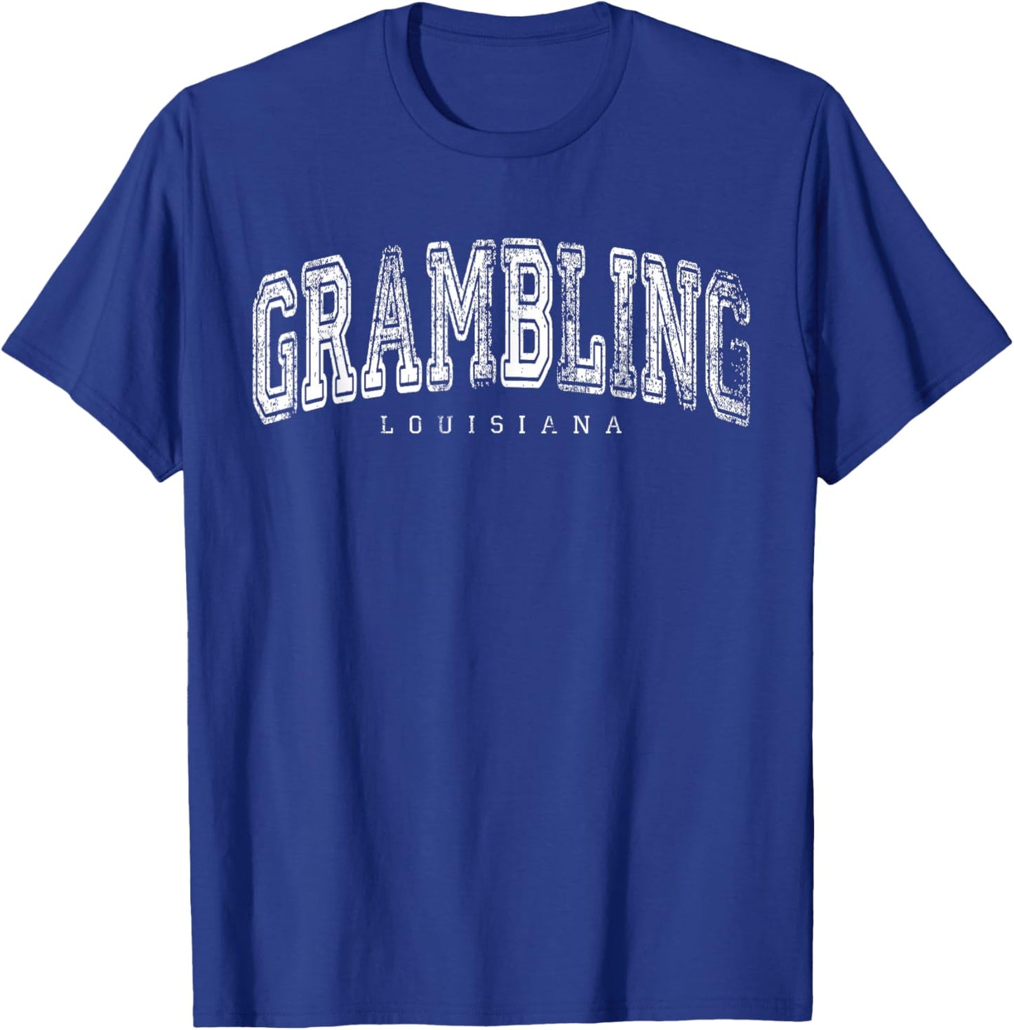 Grambling Louisiana Vintage Retro US City State Travel T-Shirt - T-Shirt | Royal