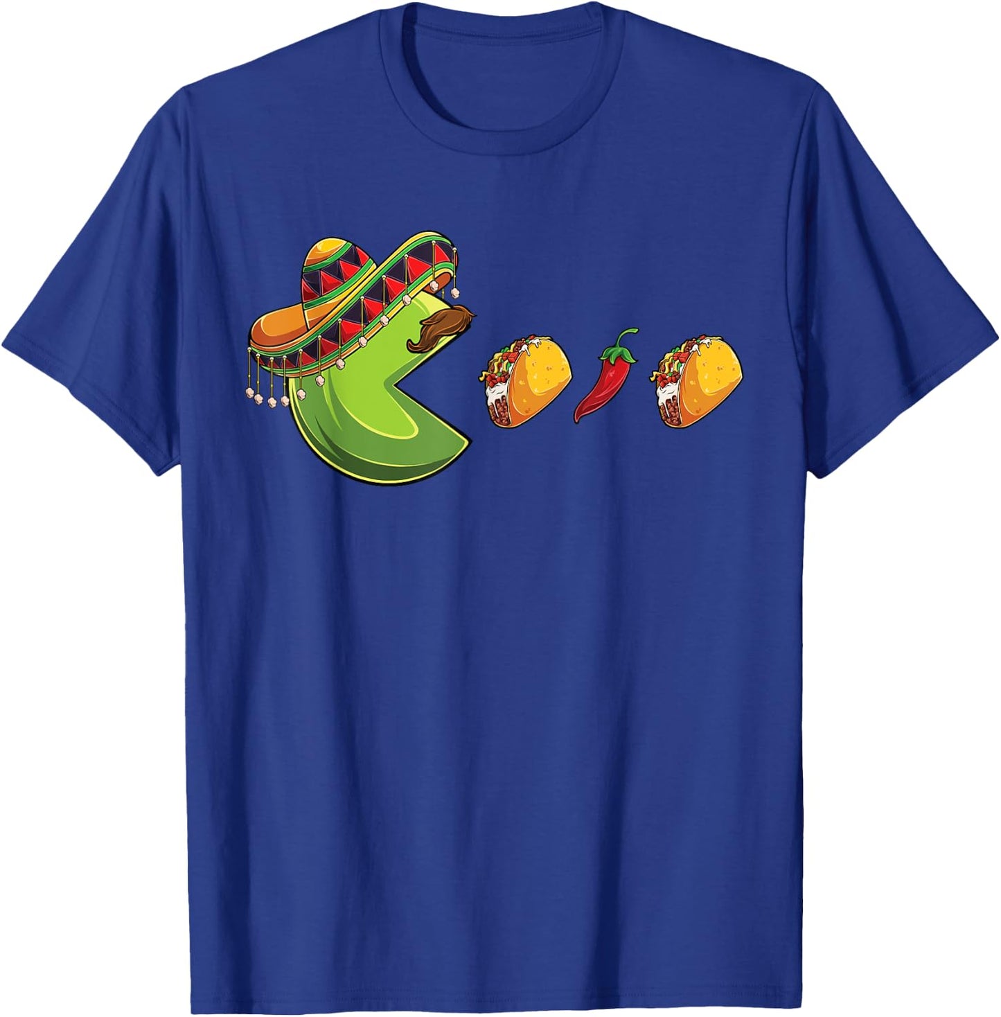 Funny eating Tacos Cinco de Mayo Boys Kids woman Men Mexican T-Shirt - T-Shirt | Royal