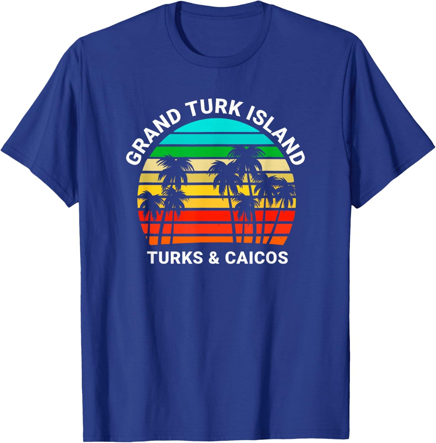 Grand Turk Island Turks & Caicos Shirt Sunset Palm Trees T-Shirt - T-Shirt | Royal