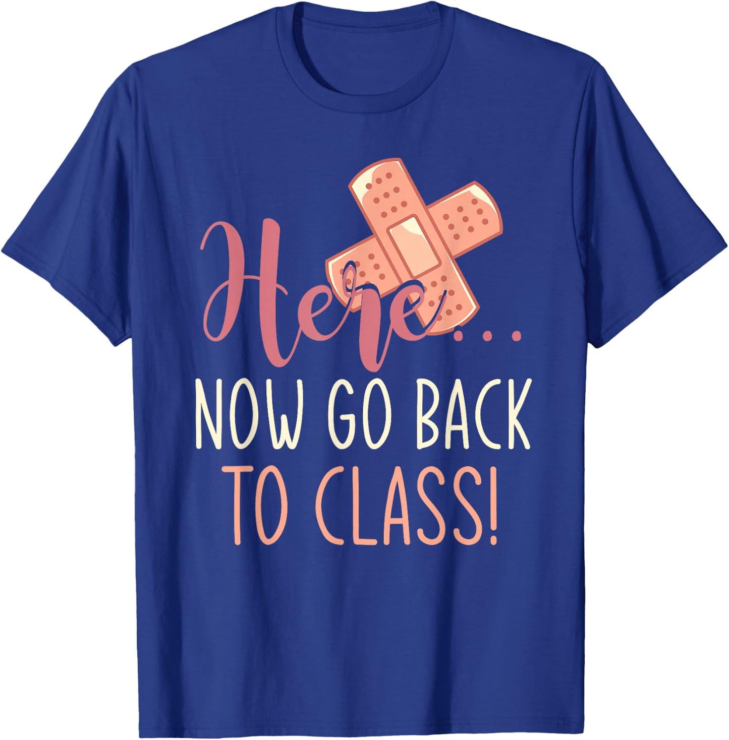 School Nurse Plaster Funny Nurse T-Shirt - T-Shirt | Royal