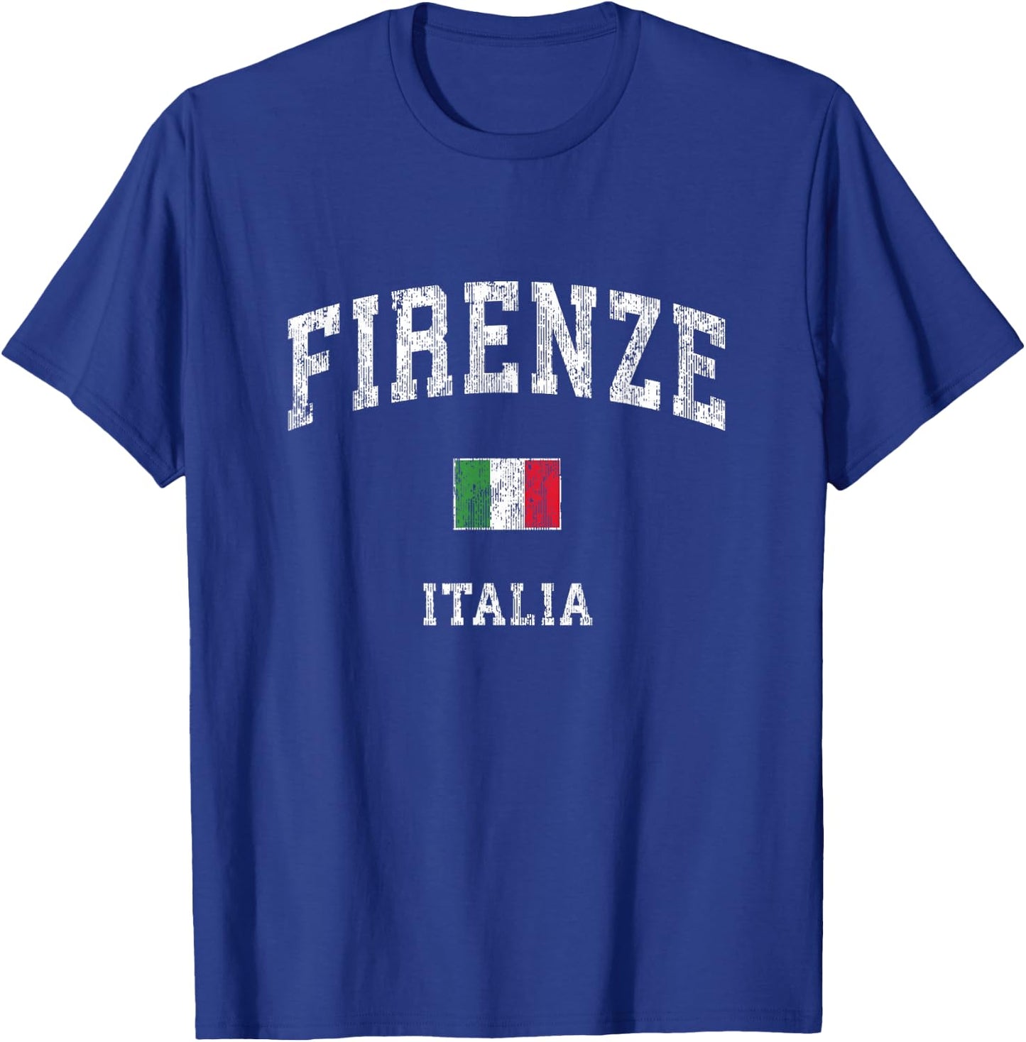 Firenze Italia Italy Vintage Athletic Sports Design T-Shirt - T-Shirt | Royal