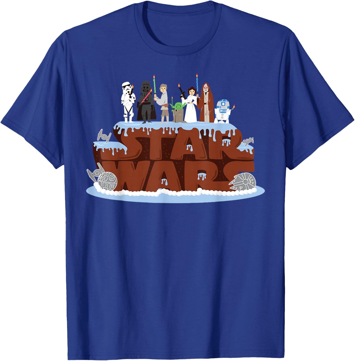Star Wars Character Birthday Cake T-Shirt - T-Shirt | Royal
