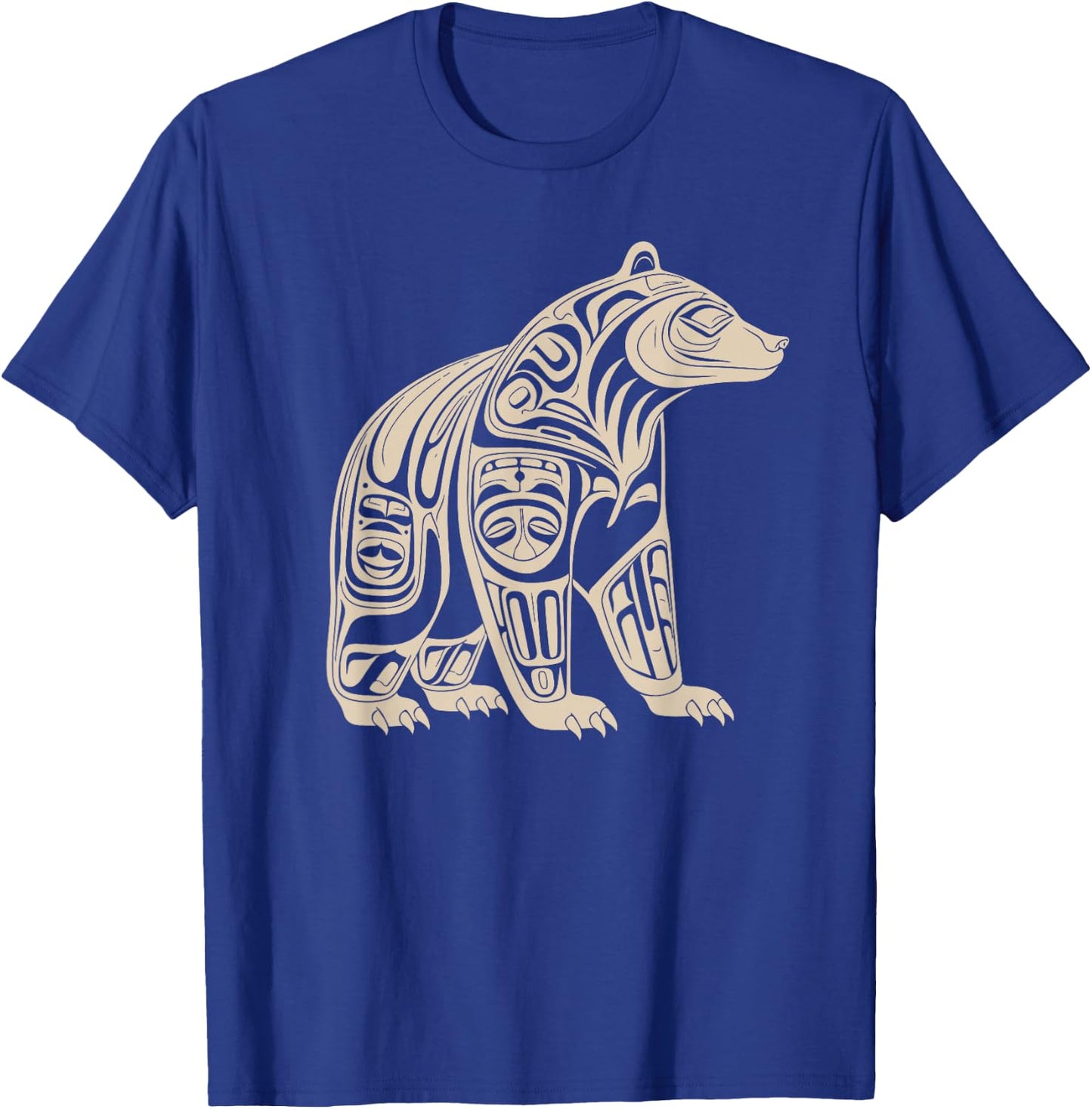 Bear Native Formline Art Salish Haida Tlingit Pacific Animal T-Shirt - T-Shirt | Royal