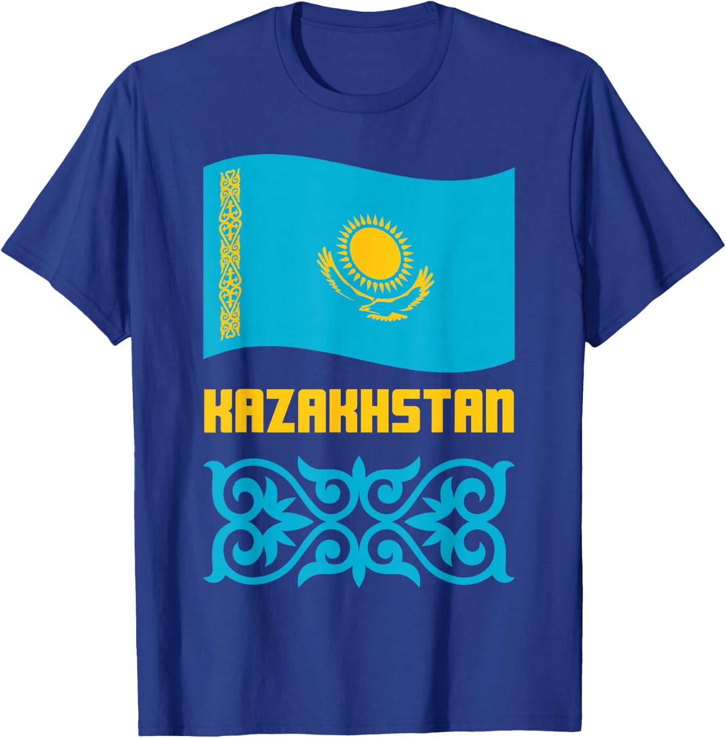 Republic of Kazakhstan Qazaqstan Kazakh Kazakh Flag T-Shirt - T-Shirt | Royal