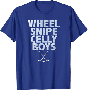 Wheel Snipe Celly Boys Hockey T-Shirt - T-Shirt | Royal