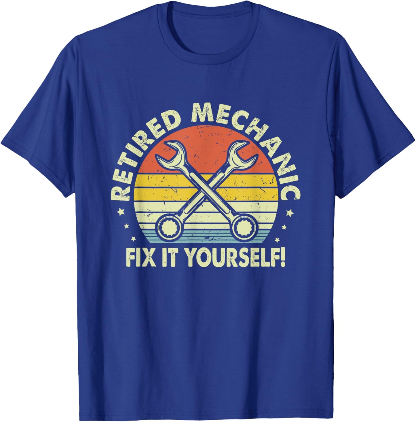 Ph Vintage Retired Mechanic 2021 Funny Retirement T-Shirt - T-Shirt | Royal