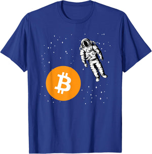 Astronaut BTC To The Moon - Crypto Trader Bitcoin Investor T-Shirt - T-Shirt | Royal