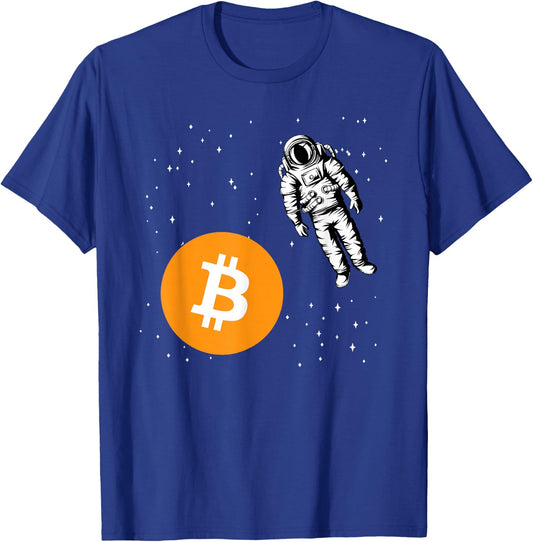 Astronaut BTC To The Moon - Crypto Trader Bitcoin Investor T-Shirt - T-Shirt | Royal