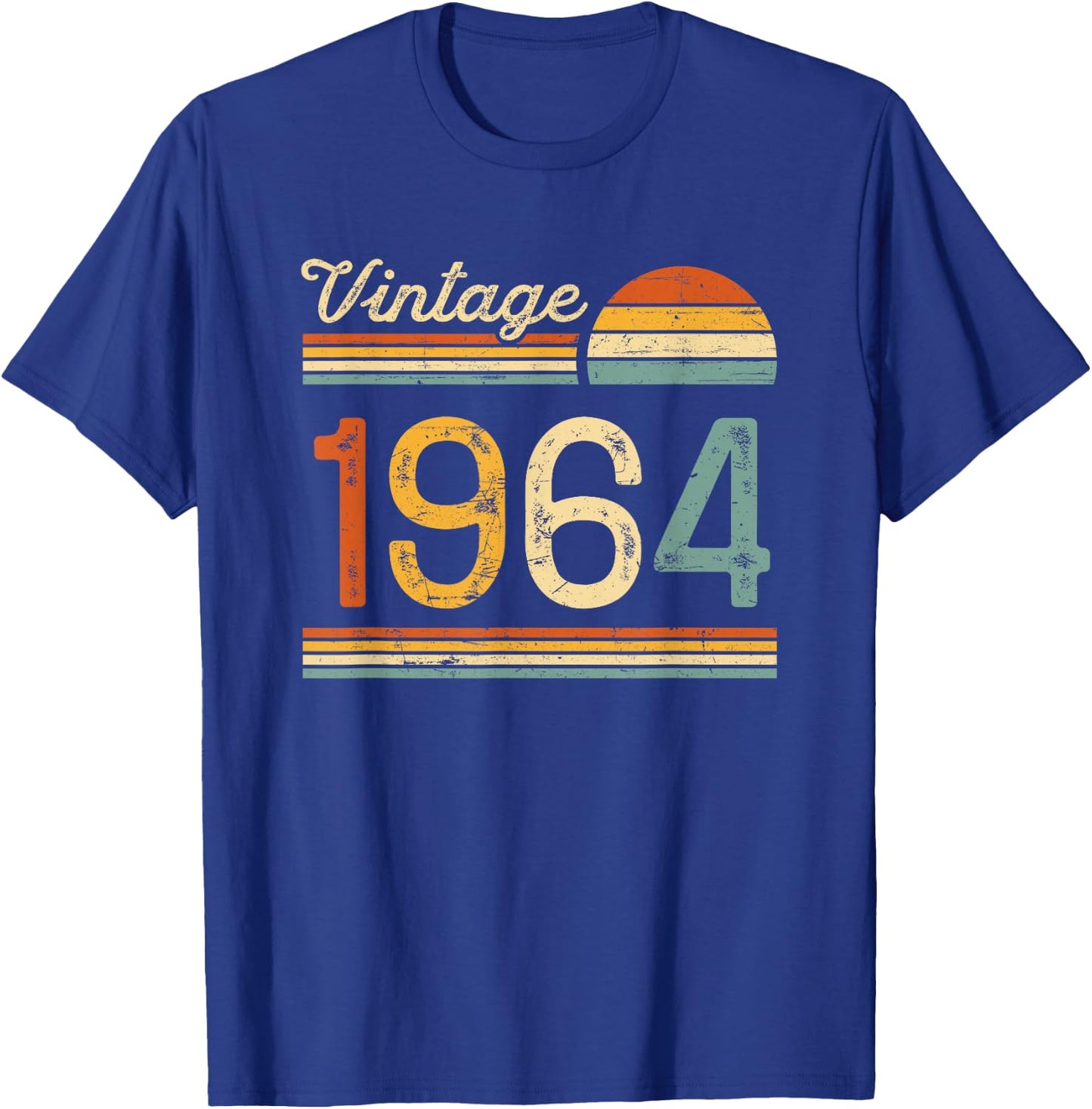 Vintage Born in 1964 - 61st Birthday 61 years old Men Women T-Shirt - T-Shirt | Royal