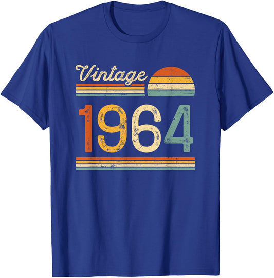 Vintage Born in 1964 - 61st Birthday 61 years old Men Women T-Shirt - T-Shirt | Royal