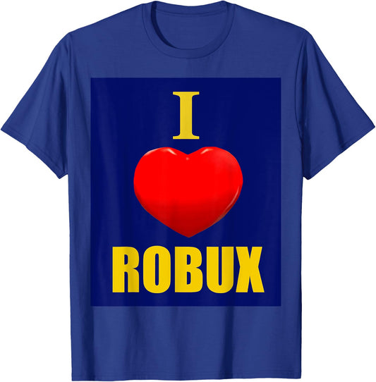 Cute Heart with I Love ROBUX for boy & Girl pc Video Gamers T-Shirt - T-Shirt | Royal